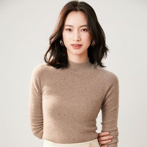 Hot Sale Women 100% Cashmere Pullover 2021 New Arrival O-Neck Elasticity Sweater Female Warm Soft Basic Jumper Solid Slim Femme