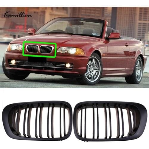 Matte Black Car Front Bumper Kidney Inlet Grille Racing Grills for BMW 3-Series E46 M3 Coupe Cabrio 1999-2007 Exterior Parts