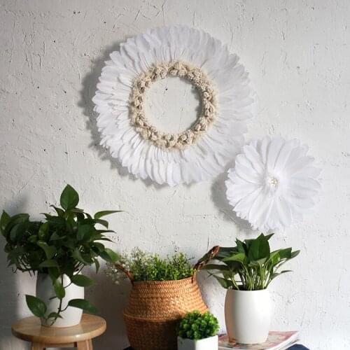 Nordic Feather Wall Hanging Handmade Decoration Creative Wall Decor Bedroom Home Decoration Accessories Boho Decor