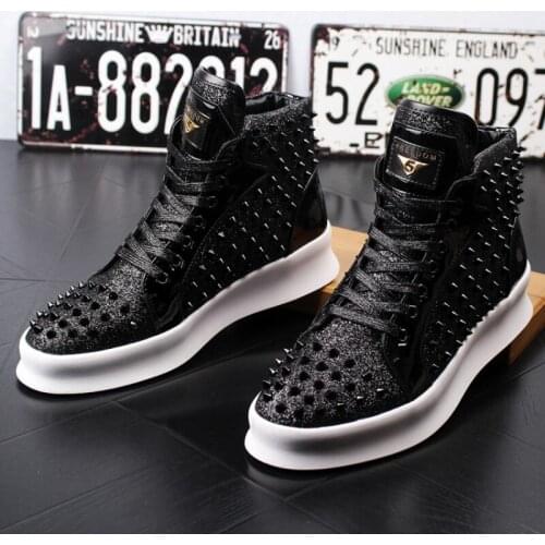 Nuevos mocasines de diseño para hombre, zapatos casuales de remache grueso, zapatos de cuero zhongbang, zapatos casuales de