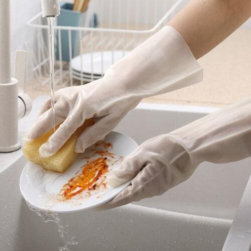 New Nitrile Rubber Waterproof Durable Gloves Kitchen Cleaning Gloves Anti-skid Dishwash Gloves
