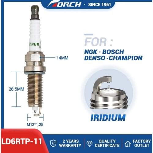 NEW Torch LD6RTP-11 Iridium Platinum Spark Plugs Replacement NGK LZKAR6AP-11 for Nissan Micra March Tiida X-Trail