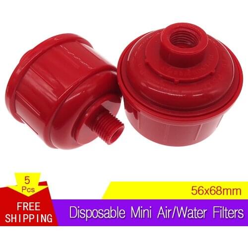 5-Pack Disposable Mini Air/Water Filters Only Standard 1/4" Threads, Fits Most Spray Guns and Air Tools