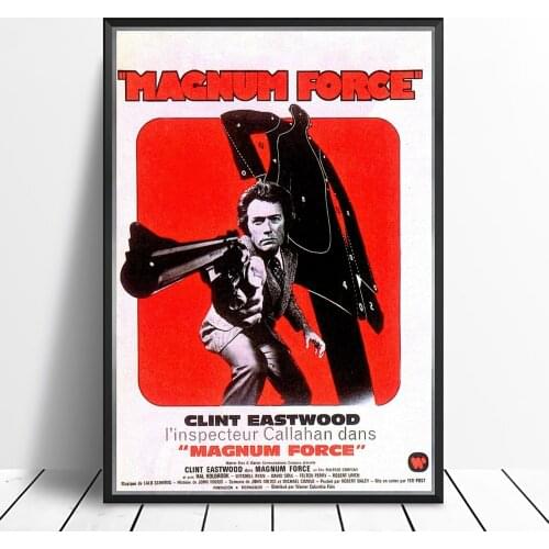 Magnum Force (1973) Poster American Action Thriller Film Dirty Harry Wall Decor Clint Eastwood Art Gift