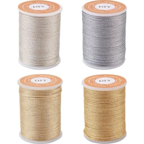 Pandahall Polyester Cord with Metallic Cord Mixed Color Supplies for Card Gift Wrapping Decoration DIY Jewelry Bracelets Making