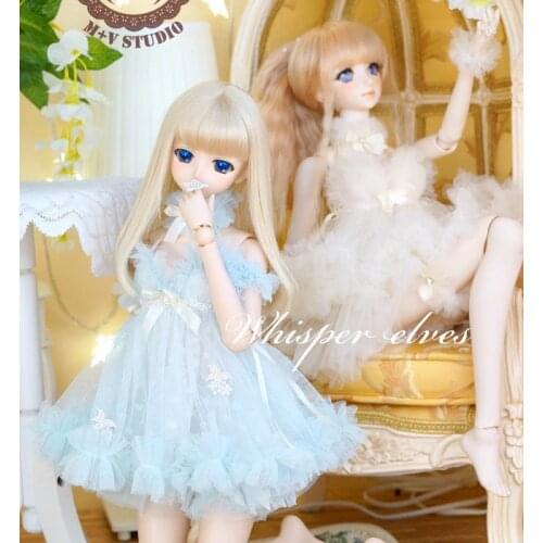 Accept Custom BJD Doll Clothes Lace dress Pajama underwear for 1/3 1/4 DD/DY/SDGR/SD10 skirt white pink blue Doll Accessories