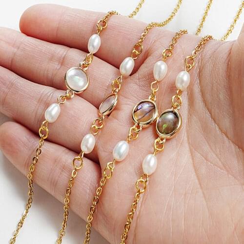 Shell Freshwater Pearl Glasses Strap Mask Lanyard Anti-lost Stainless Steel Sunglasses Chain Necklace