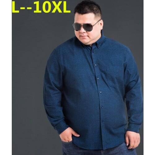 8XL 6XL 5XL 4XL New Cotton Oxford Dress Shirt Men Casual Shirt Brand Mens Clothing Classic Mandarin Collar Camisas Masculina