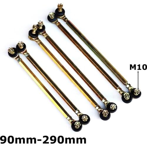 One pair 90mm-290mm M10 Steering Shaft Tie Rod with Tie Rod Ball Joint for 4 wheel kart modification ATV Quad 50cc-250cc M10