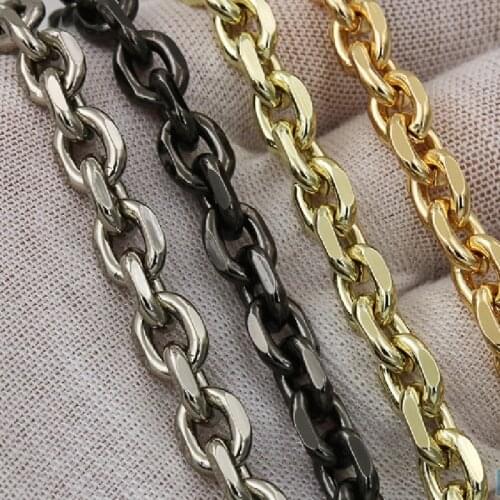 DIY 100-120cm Light 7mm Metal Replacement Shoulder Bag Chain Crossbody Bag Strap Gold Silver Bag Parts Accessories Correa Bolso