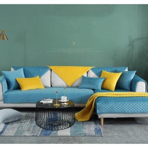 Sectional Sofa Couch Cover Full Coverage Universal Winter Plush Non-slip Sofa Covers Towel Textiles Almofada Furniture Protector