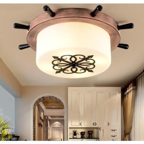 Mediterranean ceiling lights bedroom kids room lamp Navy style boy girl room lamp creative American led rudder lighting LU727285