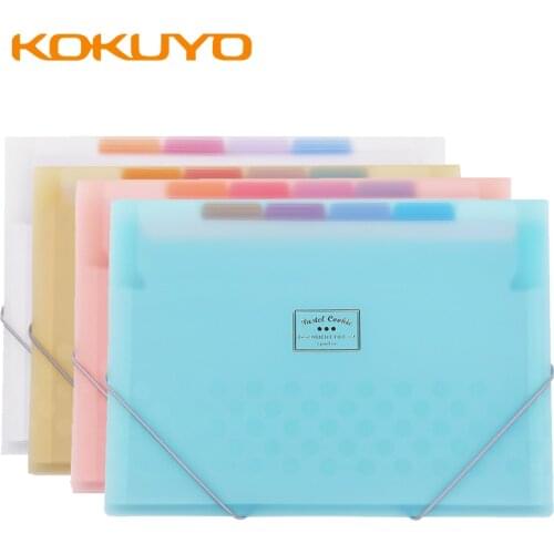 KOKUYO Light-colored Cookies Thin Organ Bag Simple Small Fresh Student Information Book A4 Multi-layer Storage Book