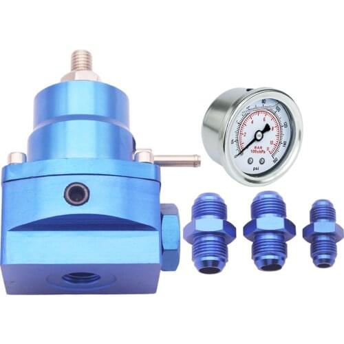 Universal Adjustable Fuel Pressure Regulator Kit W/AN8 & AN6 Fitting - 30-75 PSI