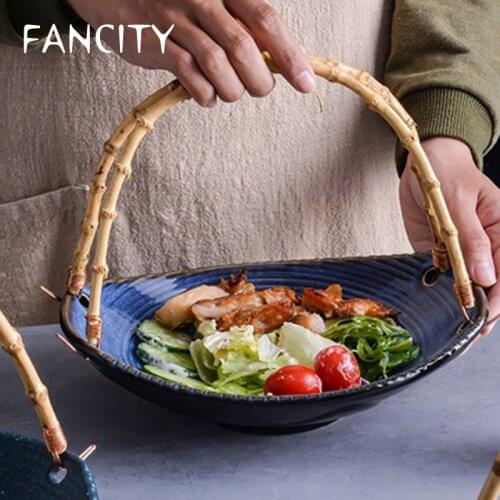 FANCITY Dish Plate Creative Hotel Tableware Japanese Restaurant Ceramic Merchants Use Personalized Fruit Snacks Dim Sum Sushi