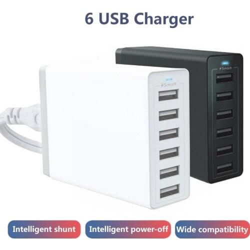 50W Multi USB Charger 6 Ports phone Charge for iphone 5 7 8 plus huawei Accessories Travel Charger quick fast Charging EU US