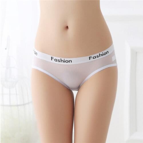 Womens Panties Breathable Mesh Underwear Sexy Briefs Thongs Female Fashion Intimates 5010