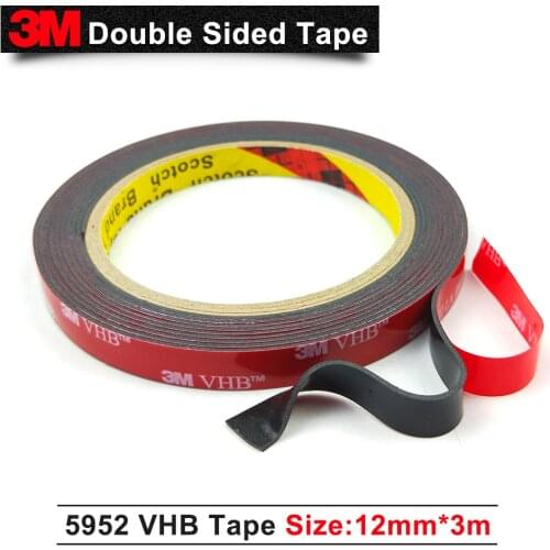 1Rolls/Lot(12mm*3m) Original 3M VHB tape 5952 Anti-vibration Acrylic Foam Tape for Auto Parts Bonding thickness 1.1mm
