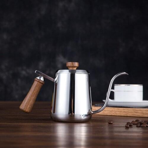 350ml/600ml 1 Pcs Coffee Tea Pot Stainless Steel Long Narrow Gooseneck Spout Kettle Hand Drip Kettle Coffee Pot With Lid Kitchen
