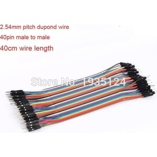 10 2.54mm Dupond male to male Jumper Wire 40CM 40P Color Ribbon Breadboard Cable
