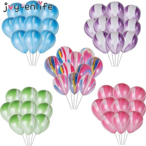 10pcs Rainbow Agate Marble Balloons Colorful Latex Balloon Wedding Decoration Birthday Party Balony Baby Shower Christmas Globos