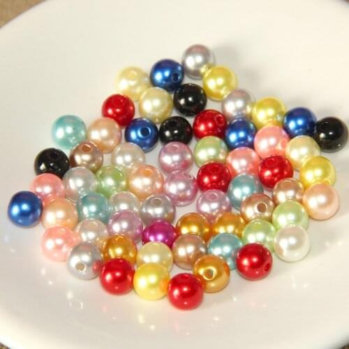 100pcs/bag Acrylic Imitation Pearls for Crafts 6 8 10mm Needlework Pearl Beads Jewelry Making Pearls for Handicrafts Wholesale