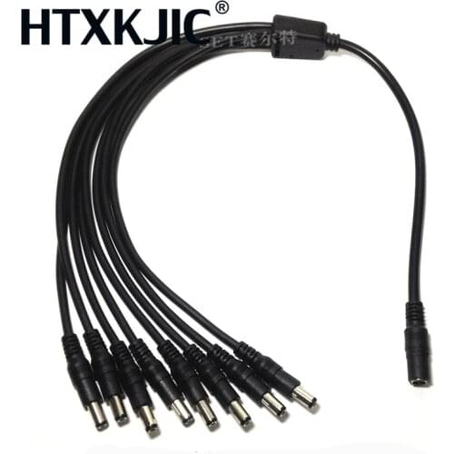 3 pcs 8 Channel DC Power 5.5x2.1mm Spliter 1 Female to 8 Male for CCTV Camera