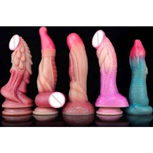 5 Shape Colorful Animal Horse Dildo Dog Wolf Fake Penis Suction Cup Sex Toy for Women Female Masturbate 18 Adult Toy Dragon Dick