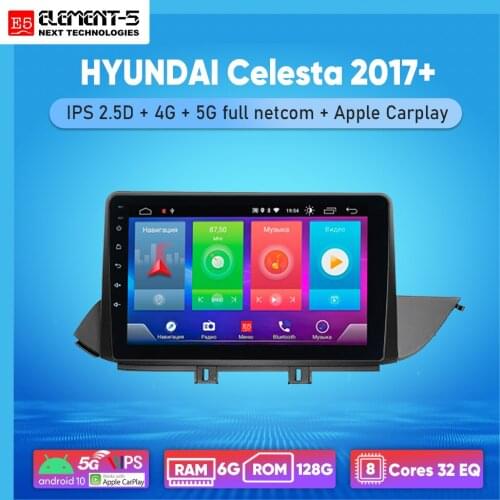 ELEMENT-5 10" 2G+32G Android 10 4G WIFI RDS DSP Car Radio Multimedia Video Player For HYUNDAI Celesta 2017+ Navigation GPS