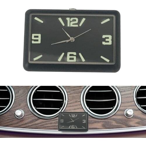 Car Clocks Mini Quartz Analog Car Dashboard Time Air Vent Stick-On Clock Watch for Car Decoration Universal and Luminous