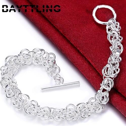 BAYTTLING 925 Sterling Silver 20cm Faucet Chain TO Bracelet For Woman Man Luxury Wedding Party Jewelry Birthday Gift