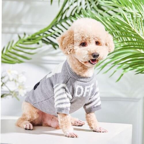 White Warm Dog Sweater Classics Plaid Dog Knit Sweaters Small Medium Dogs Cats Winter Clothes Pet Clothing For Chihuahua Pug off