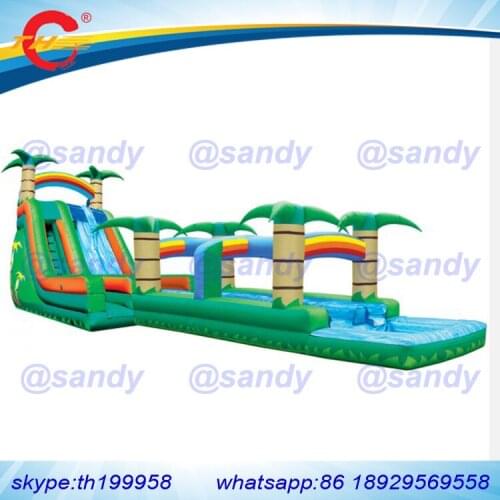 Free air ship to door,INFLATABLE TROPICAL water park pool SLIDE,inflatable jungle bouncer slide COMBO,inflatable dry wet slides