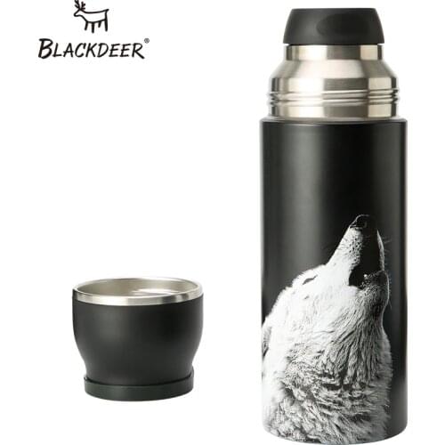 BLACKDEER Outdoor Sports Bottle Thermos Cup With Handle Double Layer 316 Stainless Seel Pixel Animal 3D Tea Water Vacuum Flask