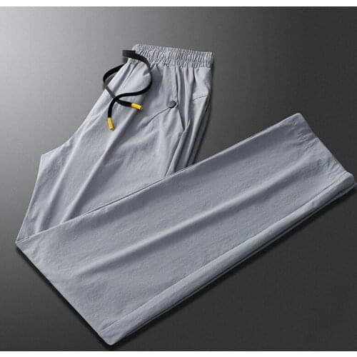 Fashion Men Summer Quick-dry Sweatpants Harem Pants Sportswear Casual Loose Long Trousers Elastic High Waist Pants Streetwear