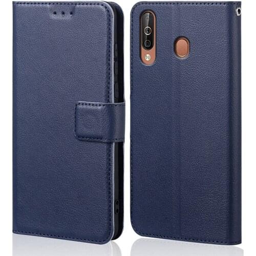 Cover Case For Samsung Galaxy A20 Cases Luxury Business Magnetic Flip Plain Wallet Stand Phone Bags For Samsung A20 case