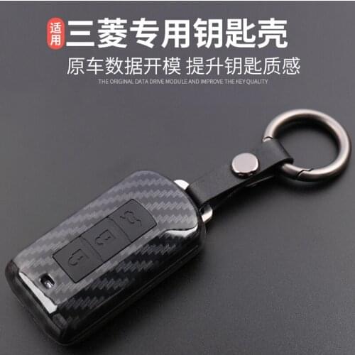 For Mitsubishi Eclipse Cross Outlander ASX High-quality ABS Chrome Carbon Fiber Key Fob Shell Cover Case Car Remote