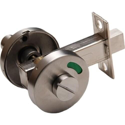 Stainless Steel Door Lock With Red Green Indicator Public Restroom Toilet Partition Thumbturn