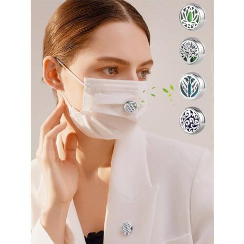 Stainless Steel Aromatherapy Buckle Perfume Essential Oil Diffuser Air Freshener Locket Face Clip Brooch Cufflink Aroma Jewelry