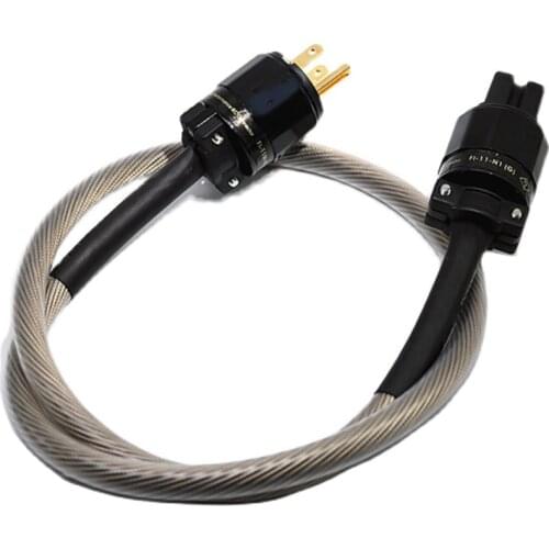 Hifi 17 Cores OFC Silver Plated Nordost Odin AC Power Cord Furtech Gold Plated Plug AMP Audio Speaker Power Cable