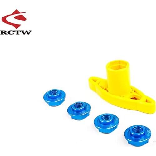 Alloy Wheel Nut with Plastic Wheel Wrench for 1/5 Losi 5ive T Rovan Lt King Motor X2 DDT FID RACING TRUCK Rc Car Parts