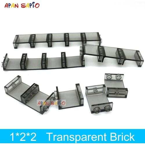 20pcs DIY Building Blocks 1x2x2 Transparent Plate Bricks Educational Plastic Toys for Children Compatible Brands Kids Gifts