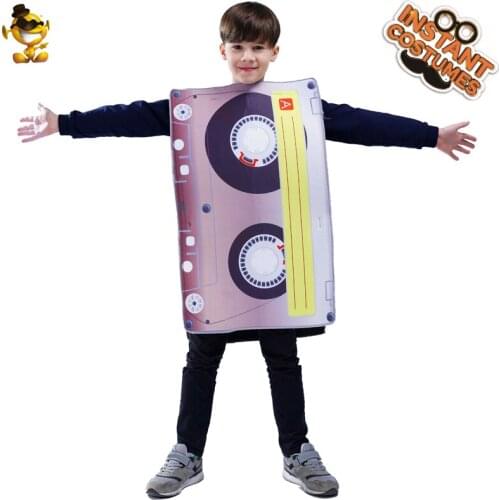 Carnival Party Cassette Costume Cosplay Funny Cassette Tunic Costume for Christmas Unisex Kids