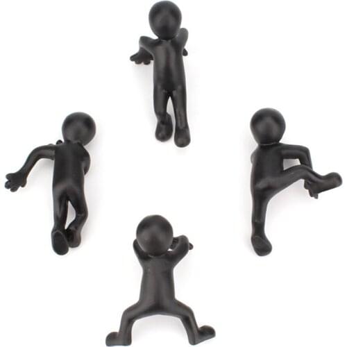 4pcs Creative Cylinder Climbing Kung Fu Villain Flower Pot Hanging Decoration Pot Resin Ornament Planter Decor Pendant Figurined