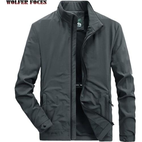 2021 NEW Casual Jacket Mens Spring And Autumn Thin Versatile Loose Large Quick Dry Breathable Elastic Sports Collar Coat