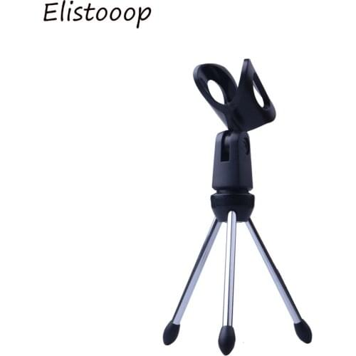 Mini Microphone Tripod Zinc Alloy Mic Stand Bracket Desktop Adjustable Microphones Portable Tripods Holder Mic Stand