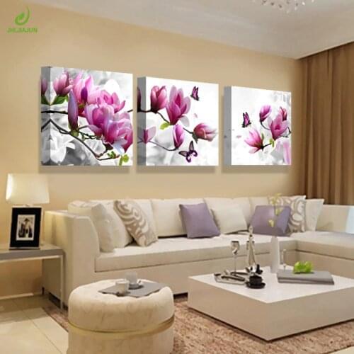 Canvas Print Painting Pictures For Kitchen Modular Picture Posters Room Decor Art Orchid Modern Flowers 3 Panel Wall Art Poster