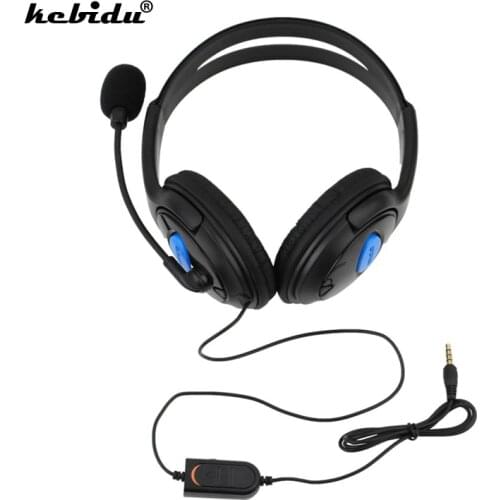 Kebidu Wired Headphone With Microphone audio Mute switch Game Earphone Noise Cancelling Headset for Sony PS4 Computer PC Gaming