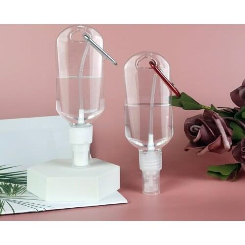 30/50ml new alcohol spray bottle transparent hand sanitizer empty bottle lotion portable hook key ring sub-bottle disinfection