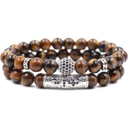 New Arrival 2pcs/set Couples Distance Bracelet Natural Stone Yoga Beaded Bracelet For Men Women Friend Gift Charm Strand Jewelry